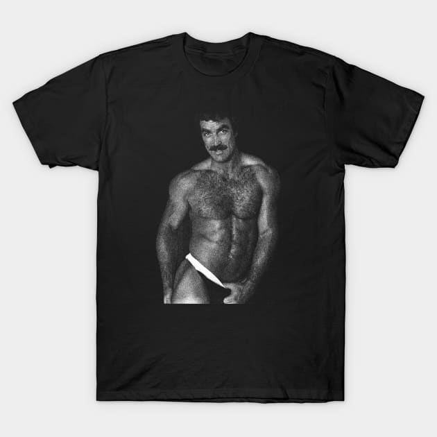 Black STYLE Tom Selleck T-Shirt by olerajatepe